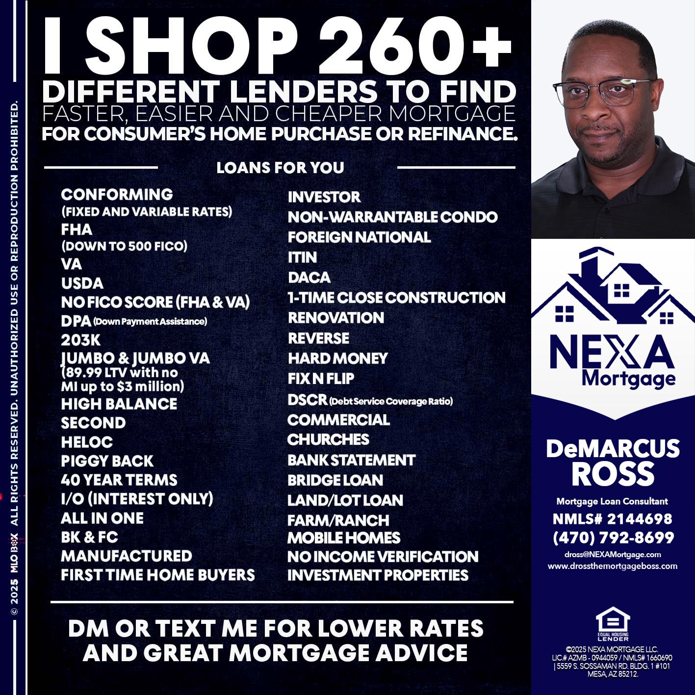 I SHOP +260 - DeMarcus Ross -Dross the Mortgage Boss