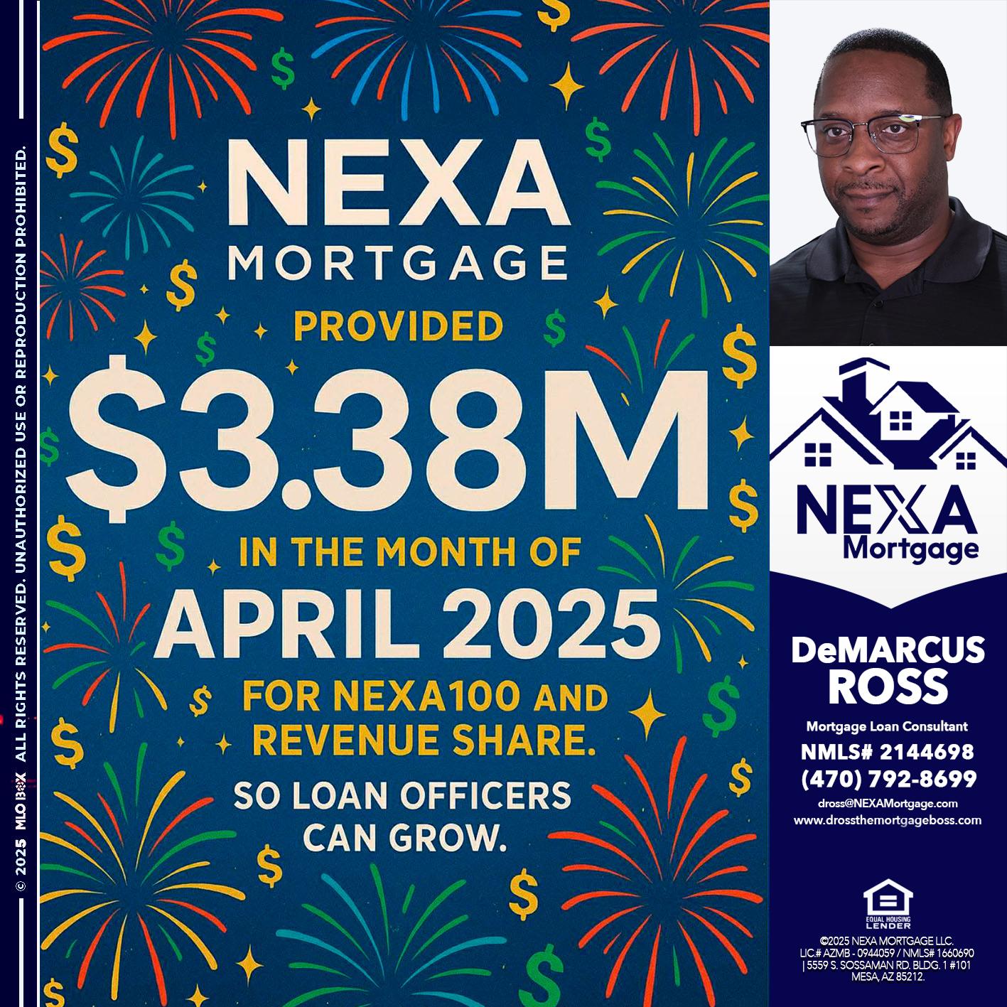 $3.38M - DeMarcus Ross -Dross the Mortgage Boss
