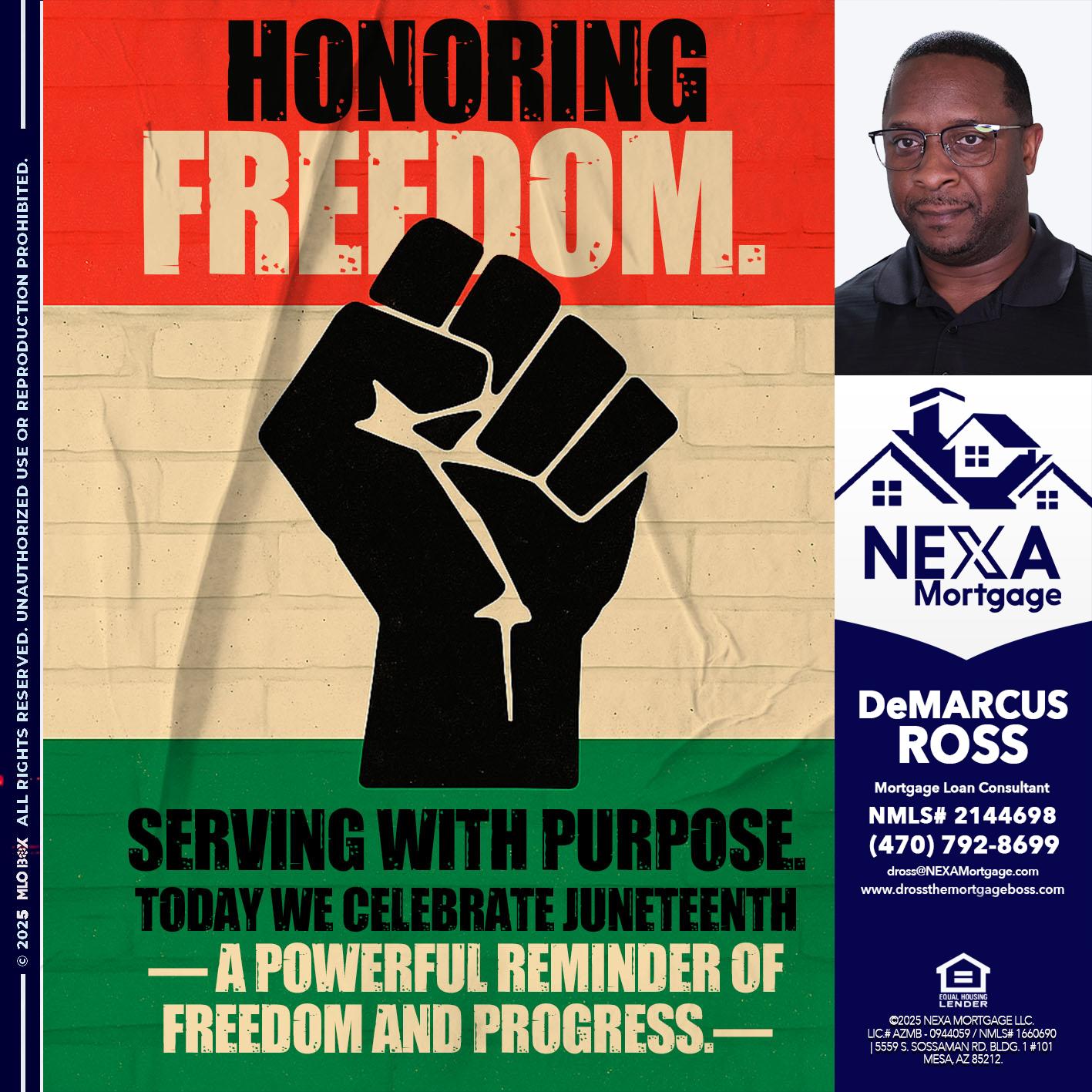 HONORING FREEDOM - DeMarcus Ross -Dross the Mortgage Boss