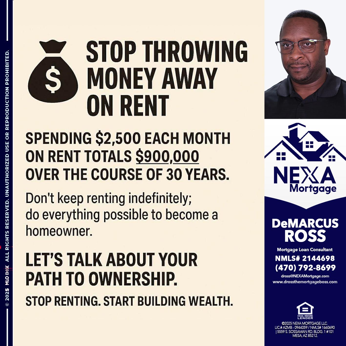 STOP THROWING - DeMarcus Ross -Dross the Mortgage Boss