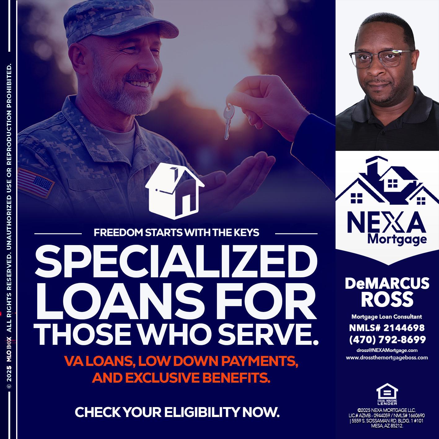 SPECIALIZED LOANS - DeMarcus Ross -Dross the Mortgage Boss