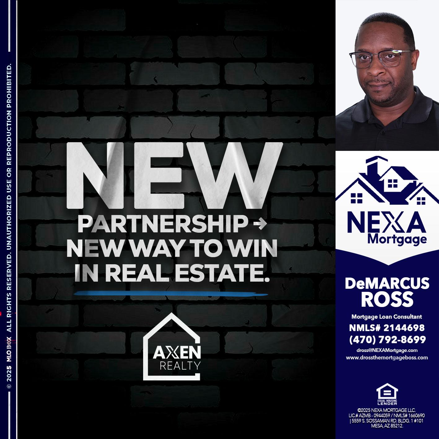 new partnership - DeMarcus Ross -Dross the Mortgage Boss