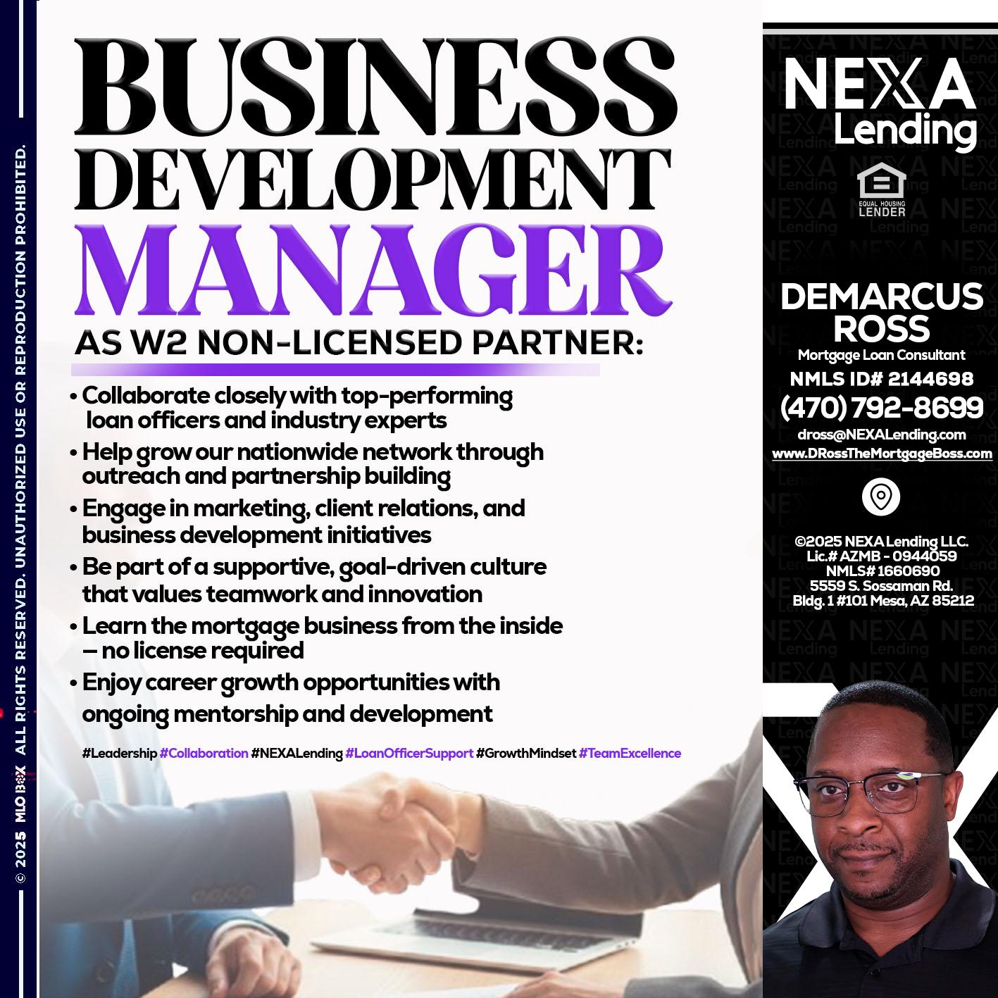 business development - DeMarcus Ross -Dross the Mortgage Boss