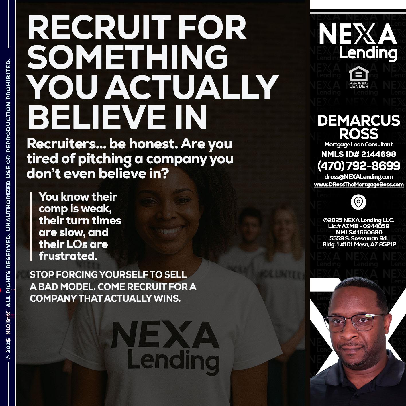 RECRUITING - DeMarcus Ross -Dross the Mortgage Boss