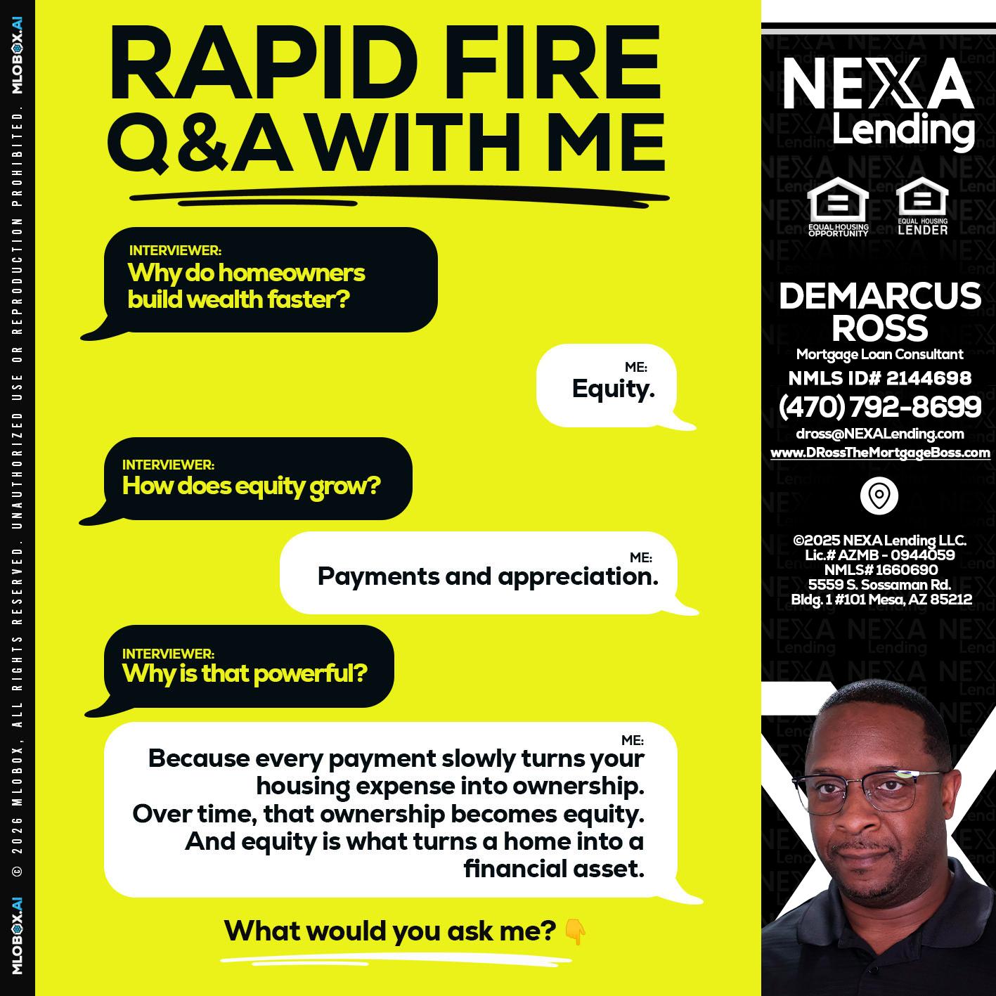 RAPID FIRE Q&A - DeMarcus Ross -Dross the Mortgage Boss