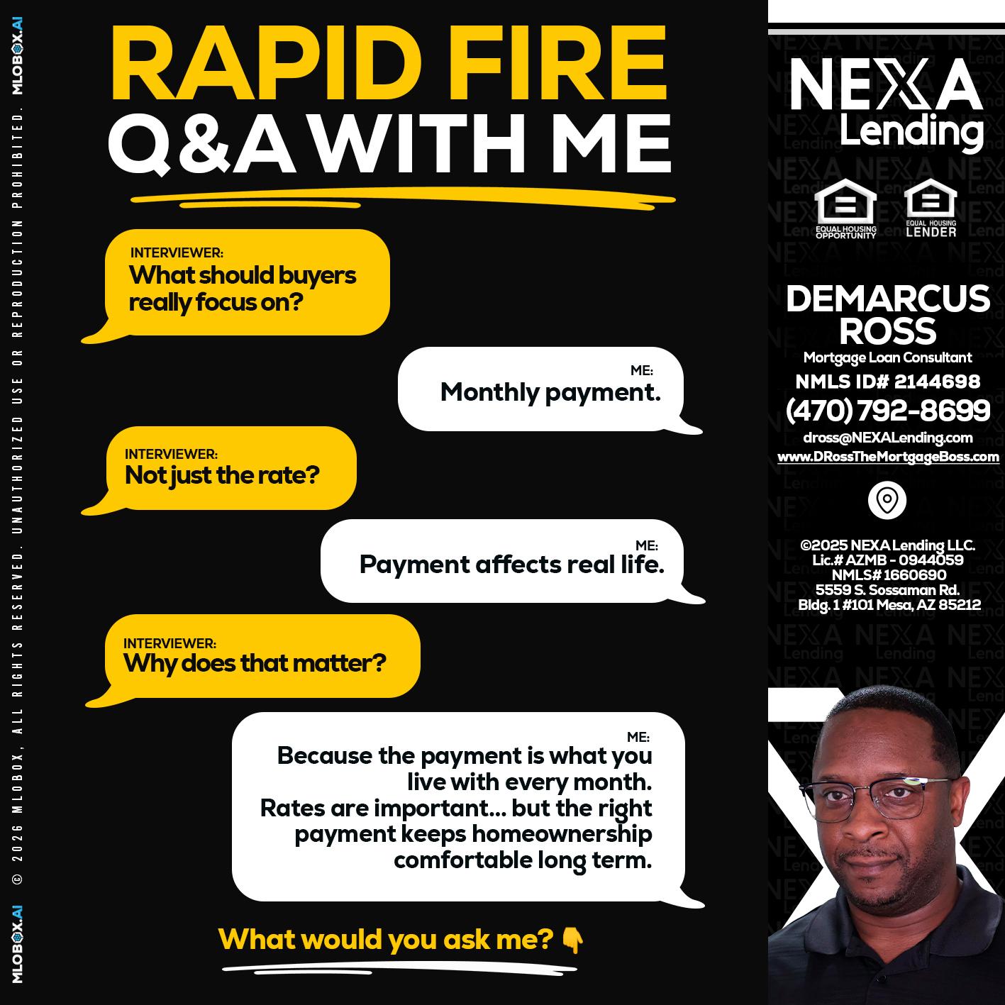 RAPID FIRE Q&A - DeMarcus Ross -Dross the Mortgage Boss