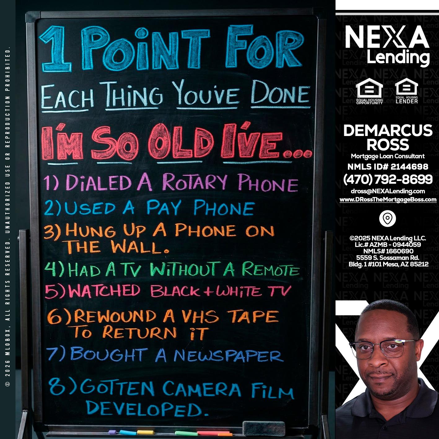 1 point for - DeMarcus Ross -Dross the Mortgage Boss