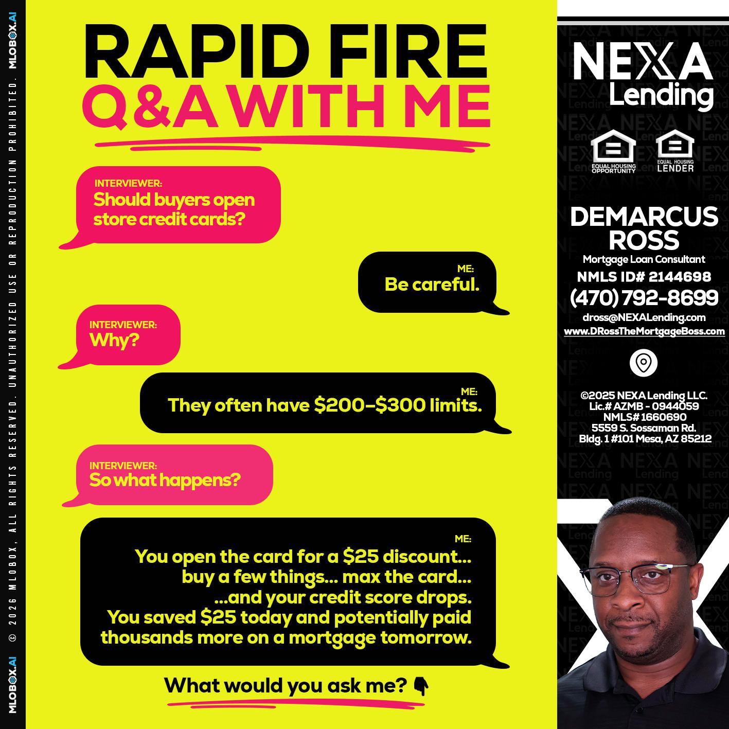 RAPID FIRE Q&A - DeMarcus Ross -Dross the Mortgage Boss