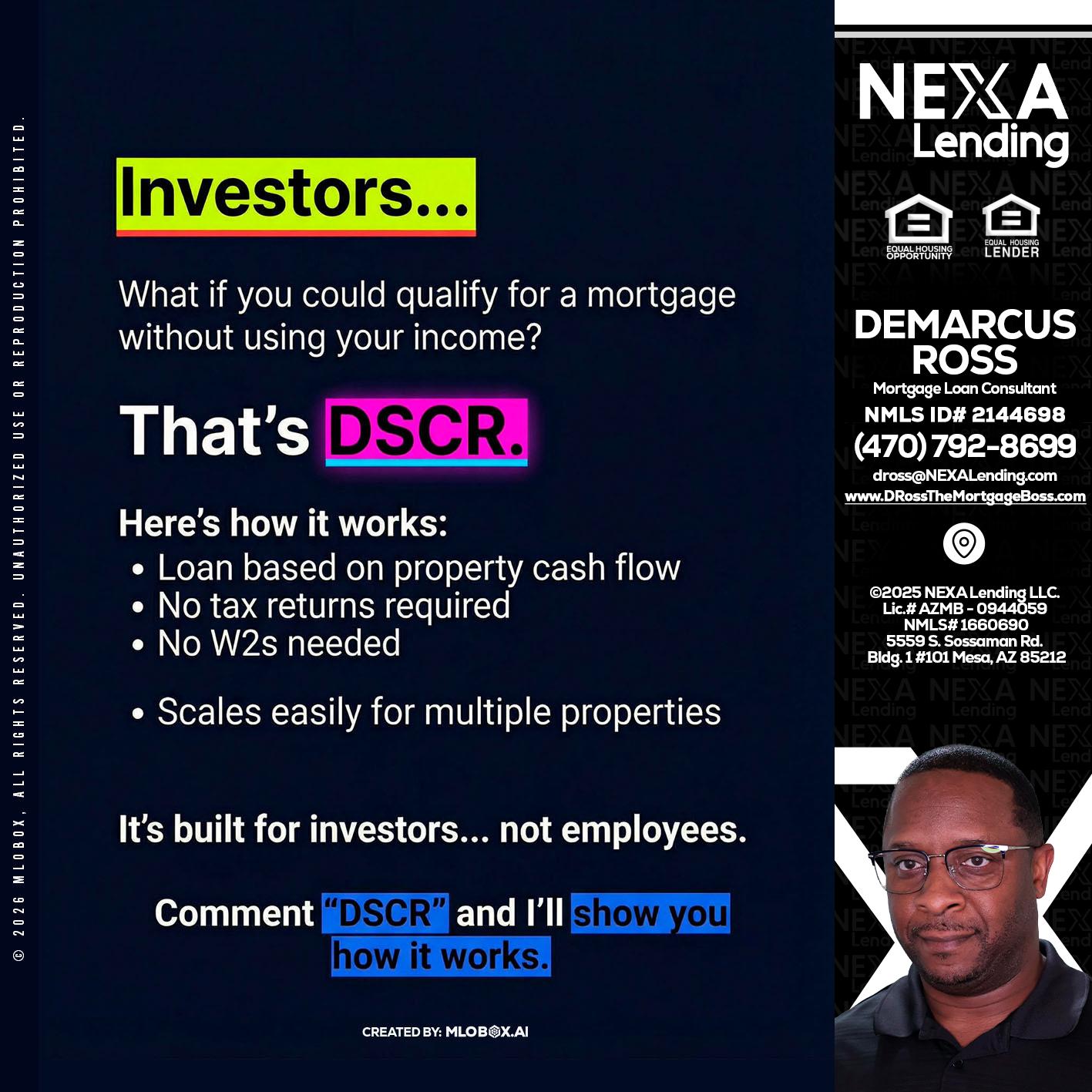 INVESTORS - DeMarcus Ross -Dross the Mortgage Boss