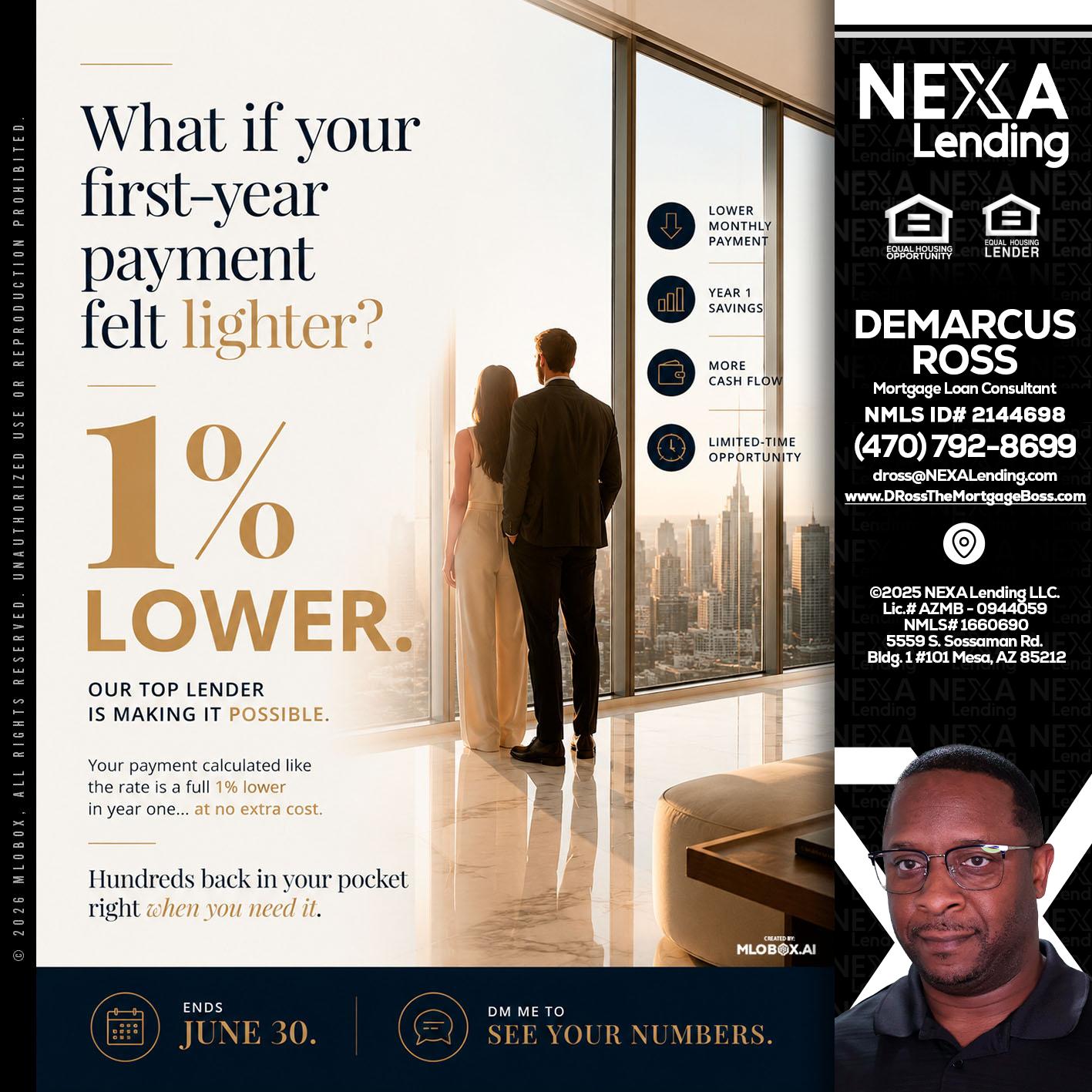 1% lower - DeMarcus Ross -Dross the Mortgage Boss