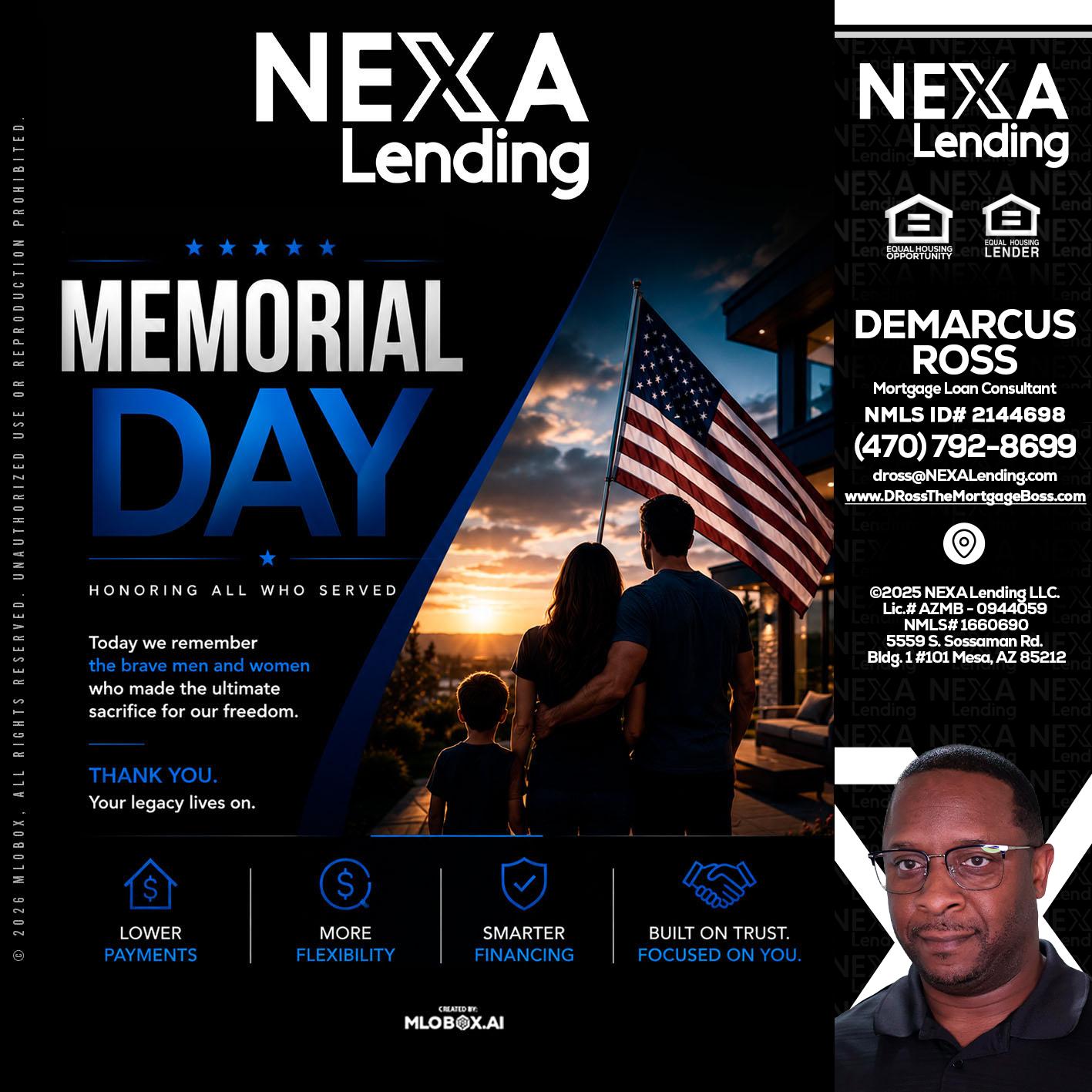 MEMORIAL DAY - DeMarcus Ross -Dross the Mortgage Boss