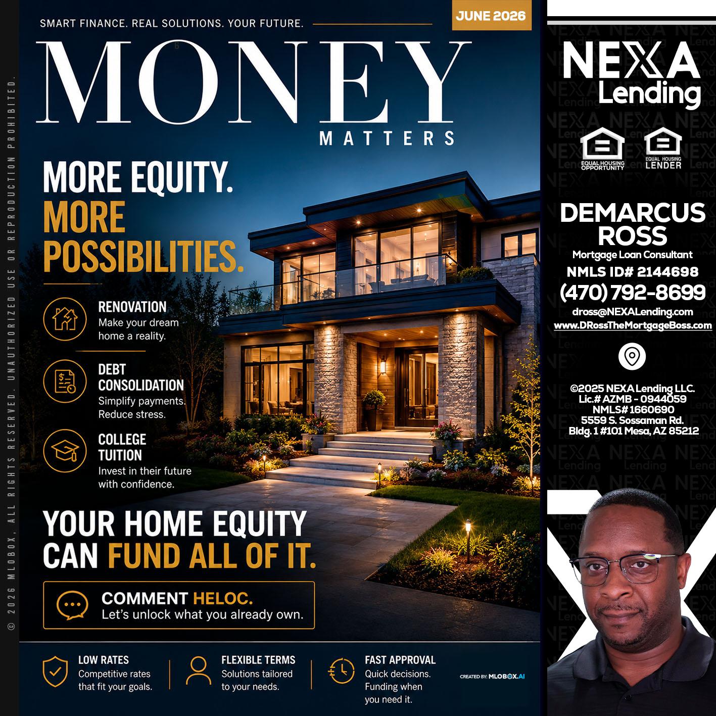 MONEY MATTERS - DeMarcus Ross -Dross the Mortgage Boss