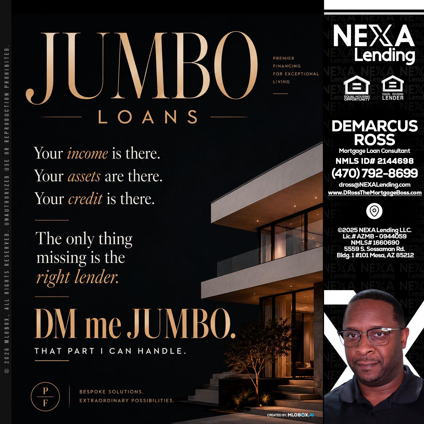 JUMBO LOANS - DeMarcus Ross -Dross the Mortgage Boss